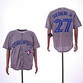 Blue Jays 27 Vladimir Guerrero Jr. Gray Cool Base Jersey Sguo,baseball caps,new era cap wholesale,wholesale hats